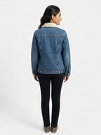 Blue Denim Jacket with Sherpa Lining