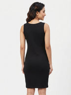 Women's Geometric Print Color Block Sleeveless Dress