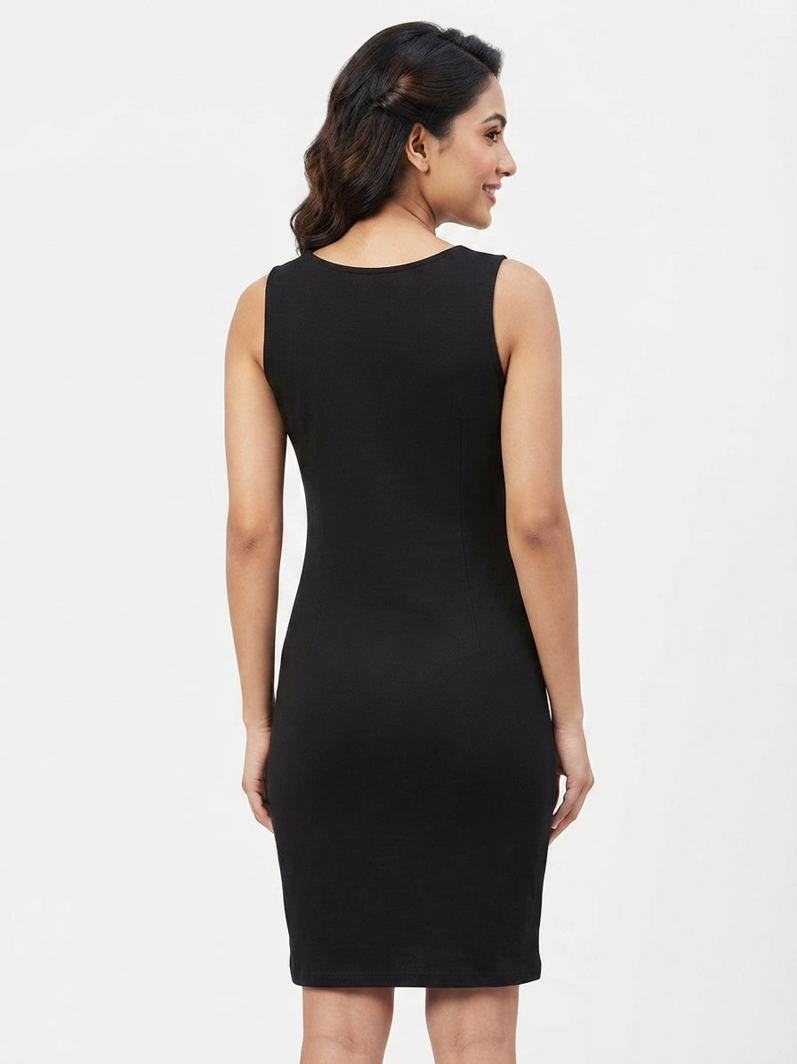 Women's Geometric Print Color Block Sleeveless Dress