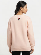 Peach Minnie Mouse Graphic Print Sweatshirt