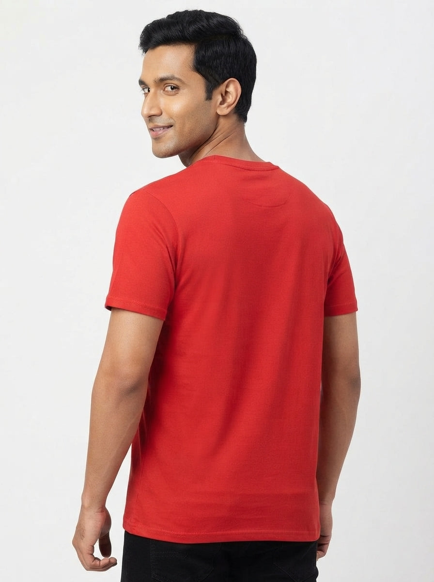 Main Bhi Superhero - Casual biowashed cotton red t-shirt
