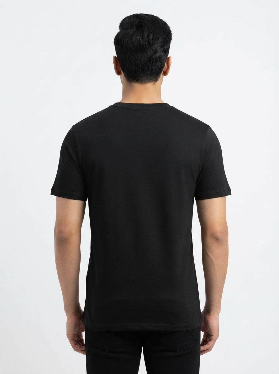 Dont Look Back - Casual Black round neck All climate Tee