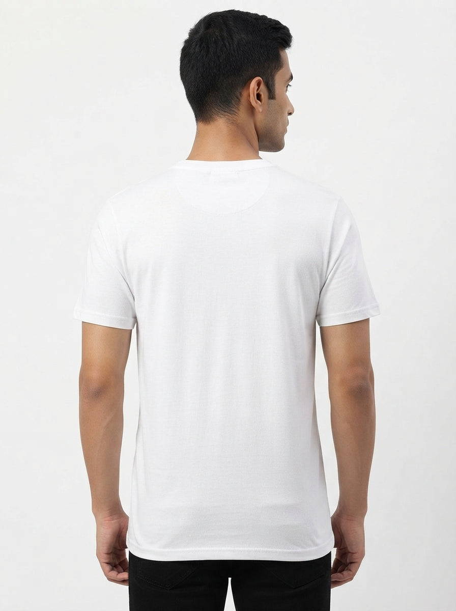 Aap Devil ke Peeche, Devil Aap ke Peeche, Too much Fun - Quirky Graphic T-Shirt White Color