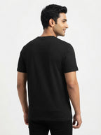 Creative Type - Block printed creative art round neck black tshirt