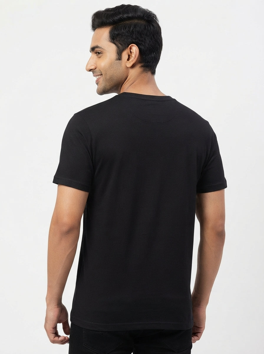 Cat showing off Dab Dance moves - Quirky Graphic T-Shirt Black Color