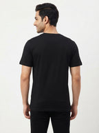Himalayas - Styched in India Graphic T-Shirt Black Color