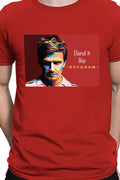 Bend it like David Beckham - Fan Tee Casual Block printed Red Round neck