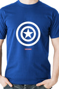 Captain America white Shield Blue T-Shirt