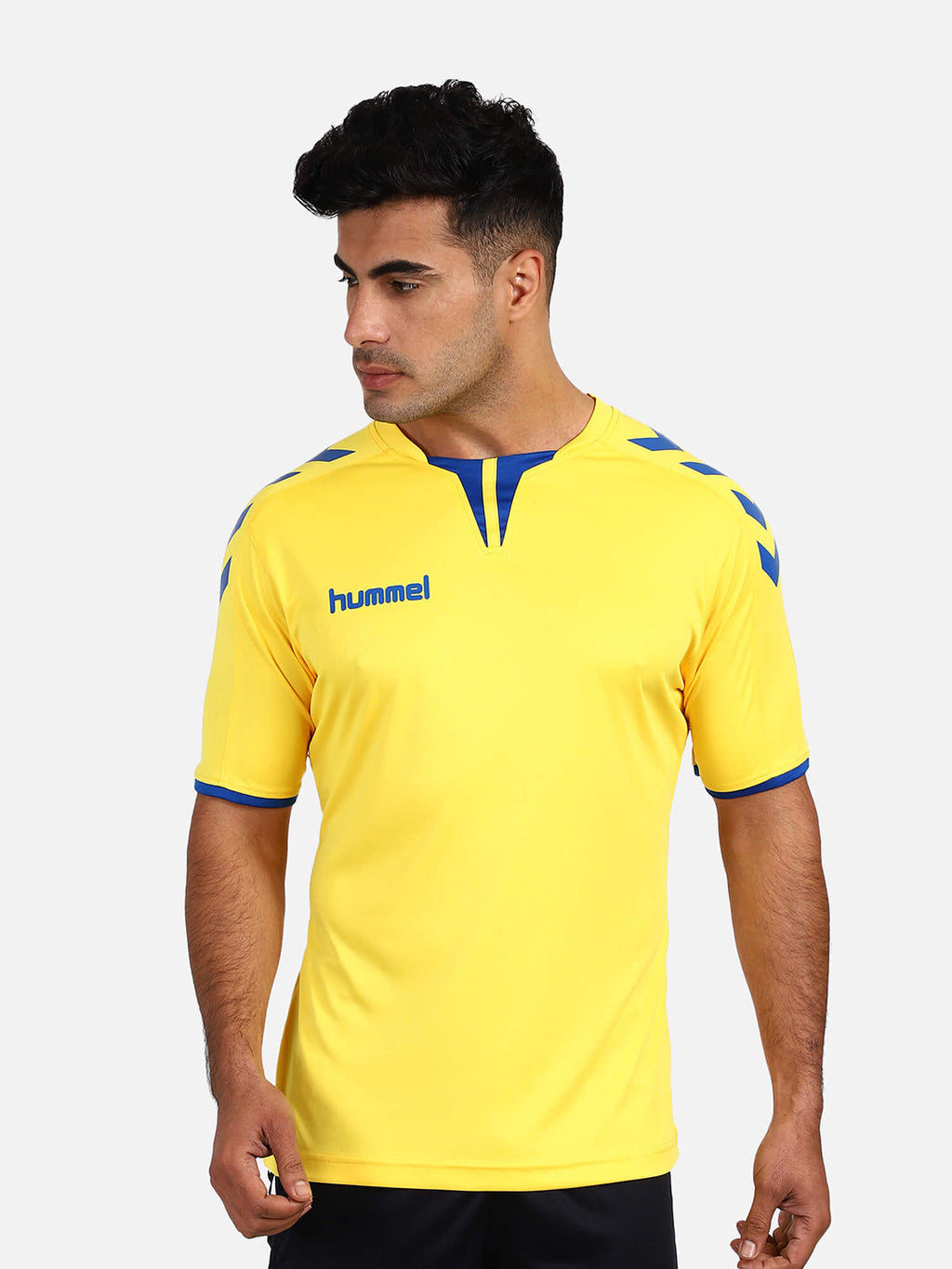 Hummel Yellow Regular Shirts for Men Gym Wear