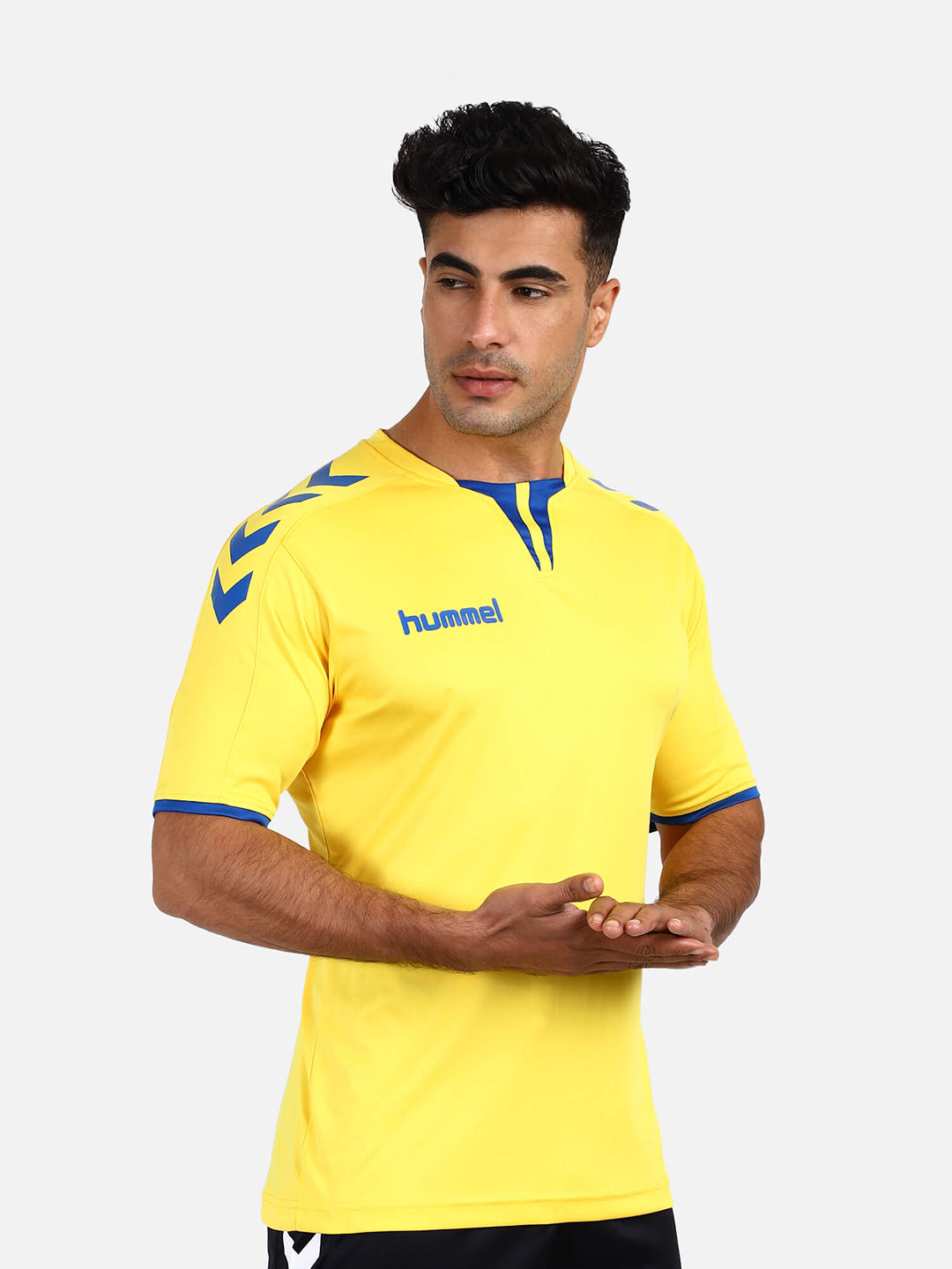 Hummel Yellow Regular Shirts for Men Gym Wear
