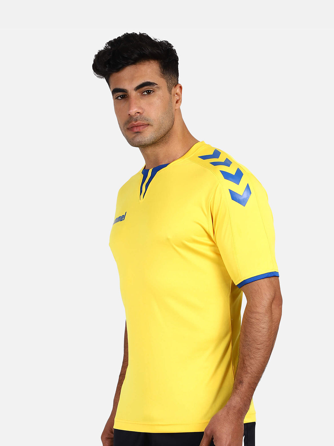Hummel Yellow Regular Shirts for Men Gym Wear