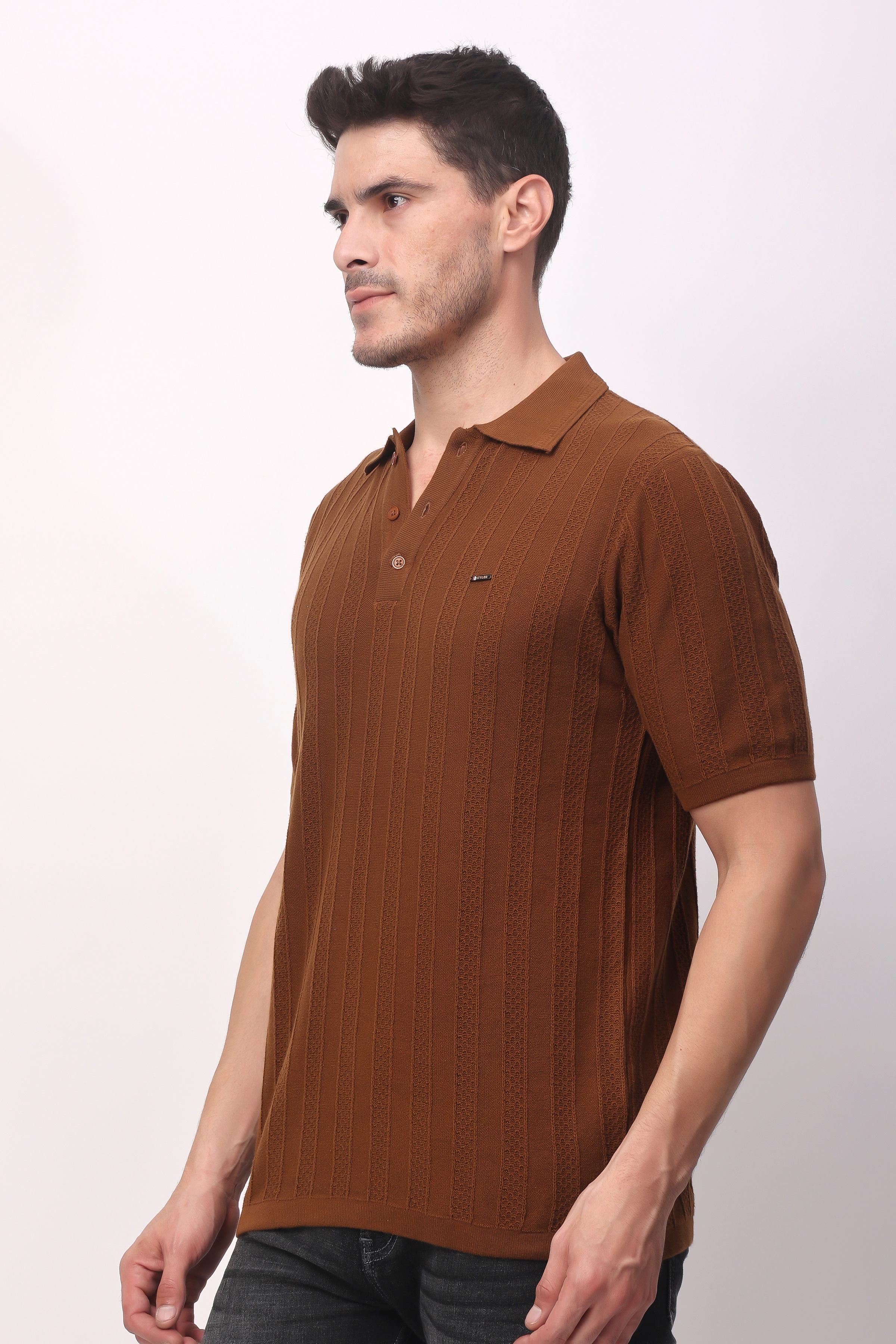 Stylox Men's Half Sleeve Casual Solid T-Shirt