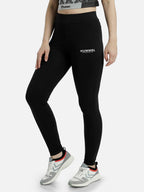 Hummel Black Slim Tights for Women Gym Wear