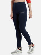 Hummel Blue Slim Tights for Women Gym Wear
