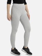 Hummel Grey Slim Tights for Women Gym Wear