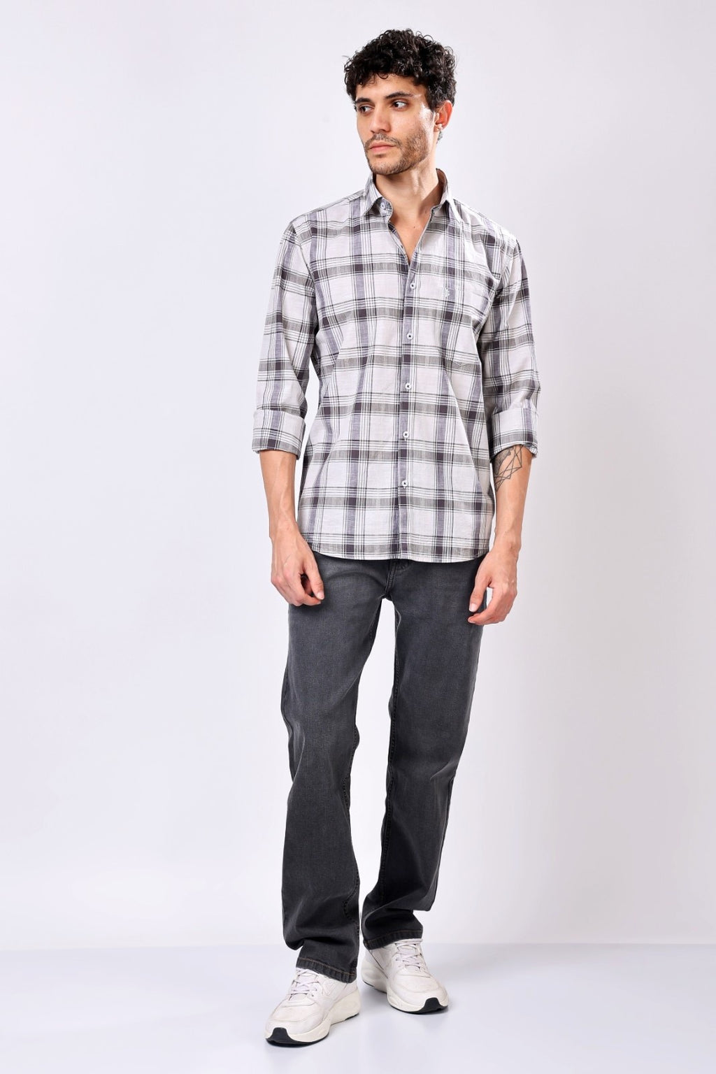 Stylox Regular Fit Full Sleeve Check Casual Shirt For Men's