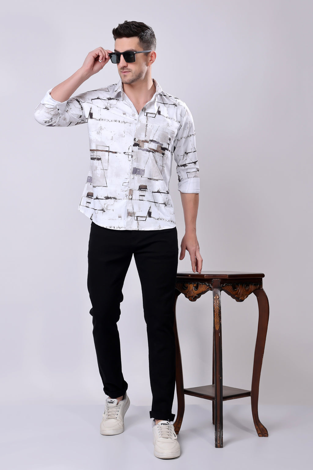 Stylox Men's Regular Fit Full Sleeve Printed Casual Shirt