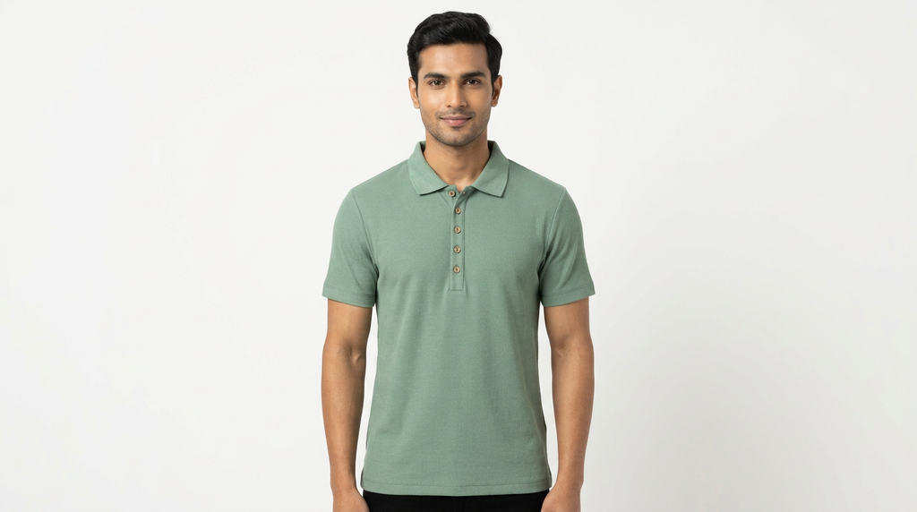 Stymo T-Shirt Casual Green Blended