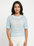 Top Casual Blue Blended