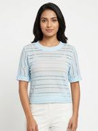 Top Casual Blue Blended
