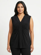East5th Top Casual Black Polyester