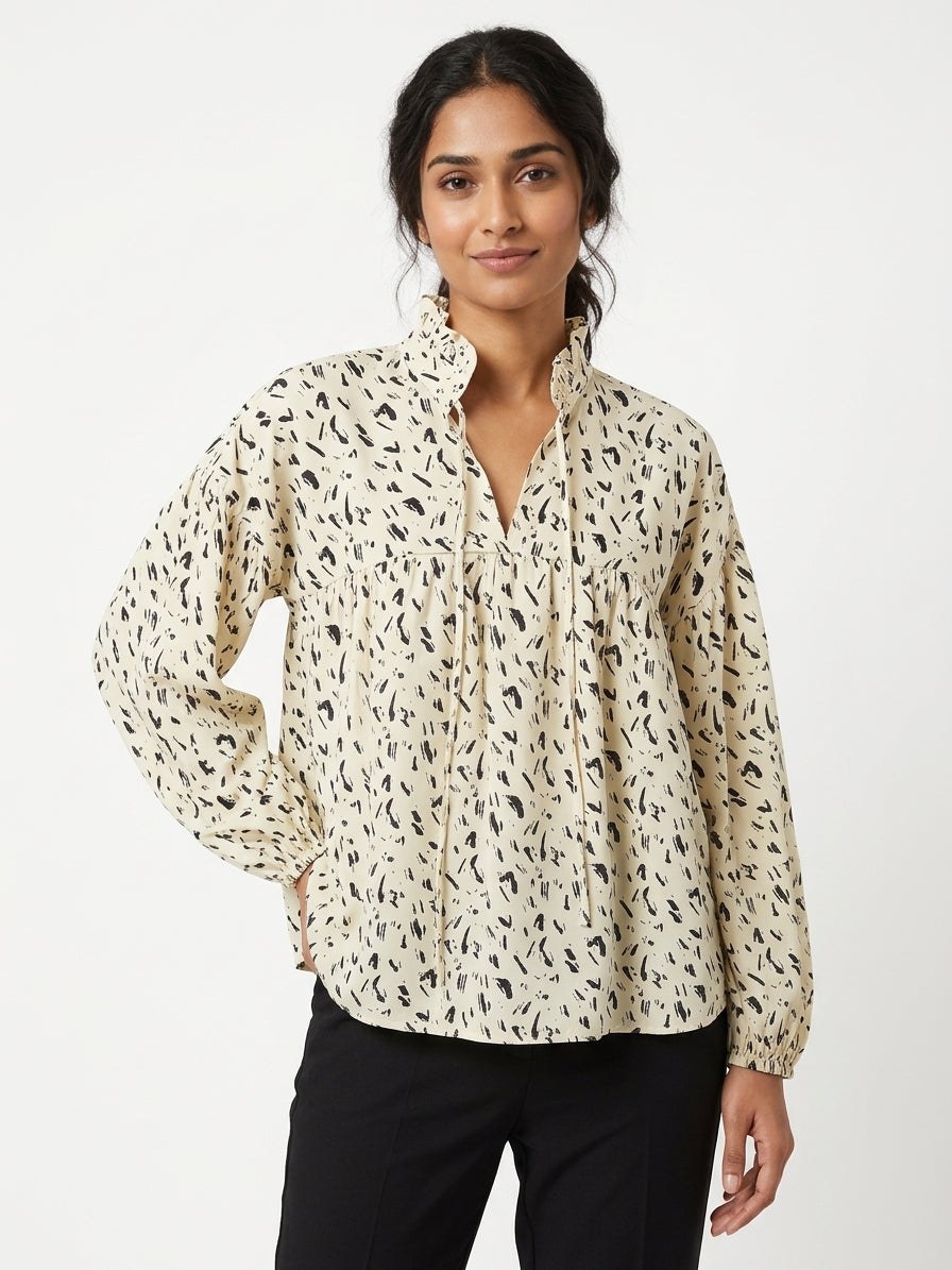 Top Casual Cream Viscose