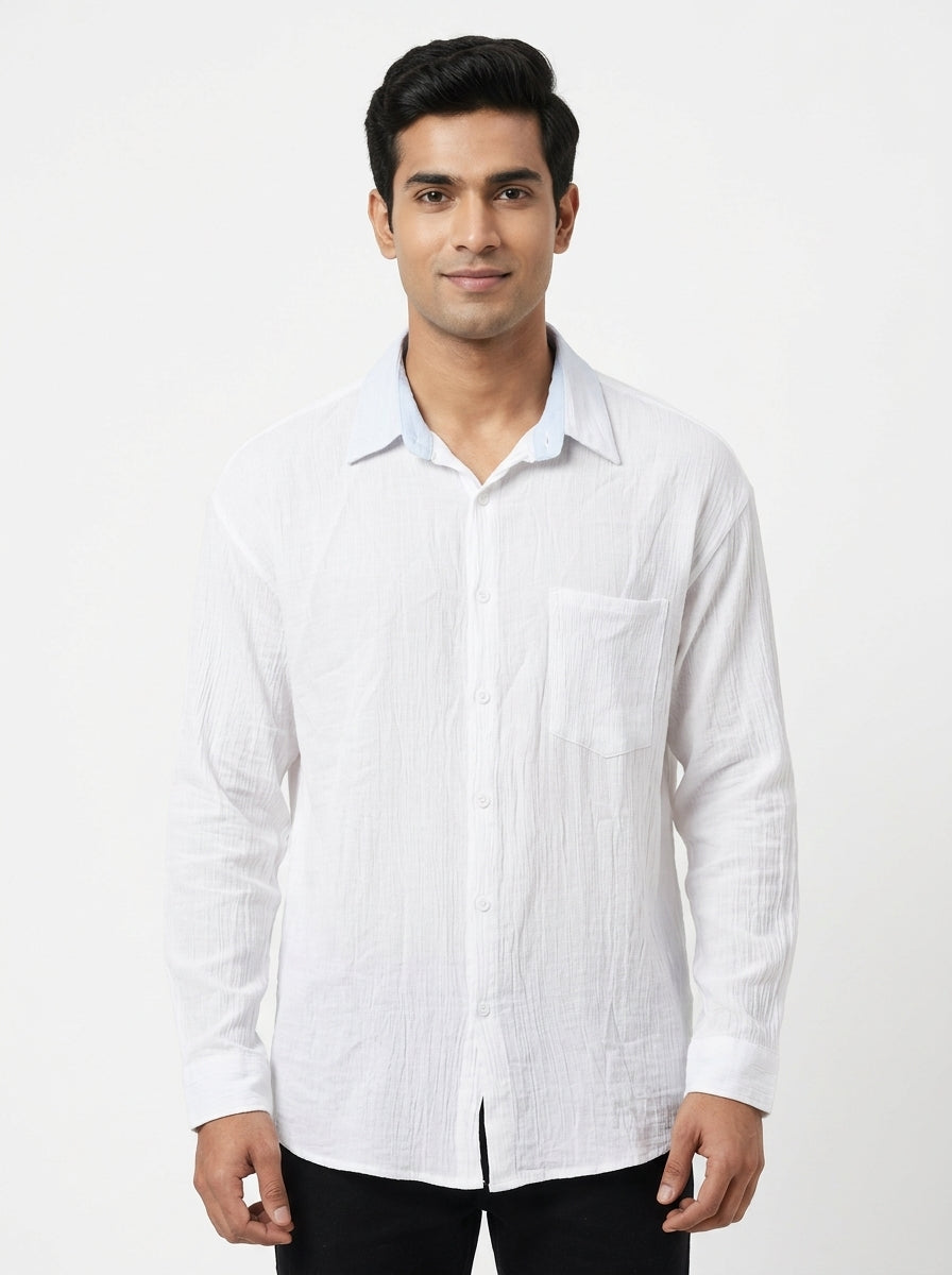 F1 Shirt Casual White Cotton