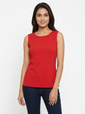 VESTRY Top Casual Red Blended
