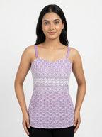 Lavender Embroidered Sleeveless Top