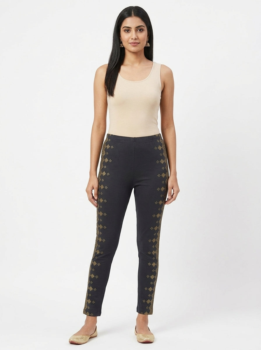 Prakriti Leggings Casual Charcoal Cotton