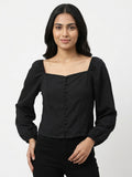 HARPA Top Casual Black Polyester