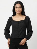 HARPA Top Casual Black Polyester
