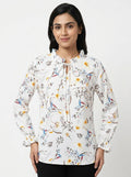 Top Casual White Polyester