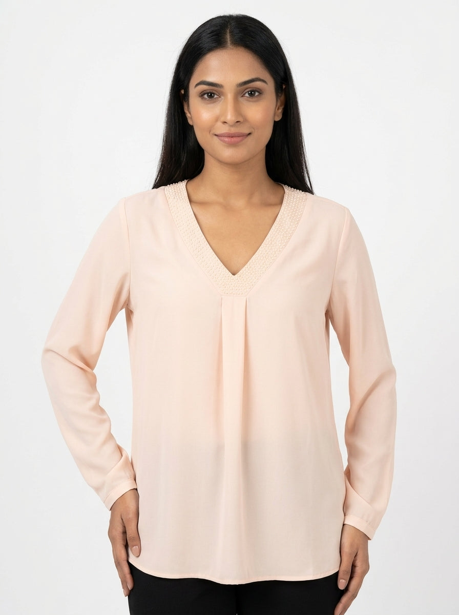 TARANKO Top Casual Peach Polyester