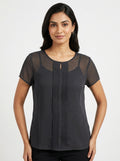 Max Top Casual Charcoal Polyester