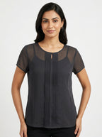 Max Top Casual Charcoal Polyester