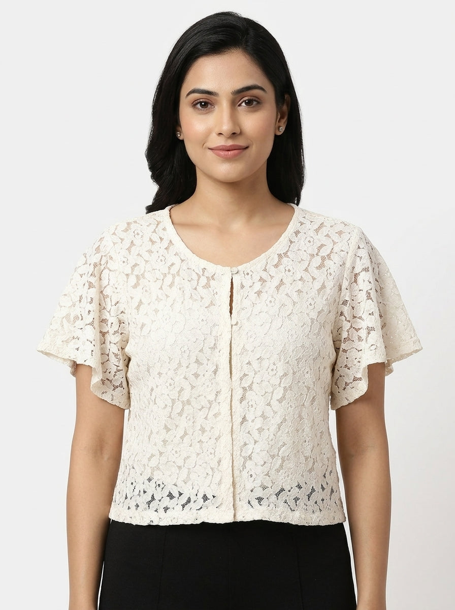 Rute Top Casual Cream Polyester
