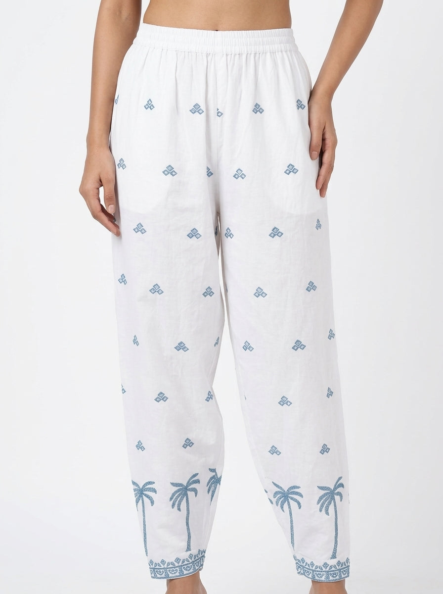 Diza Salwar Casual White Cotton