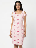 ZINK Dress Casual Pink Polyester