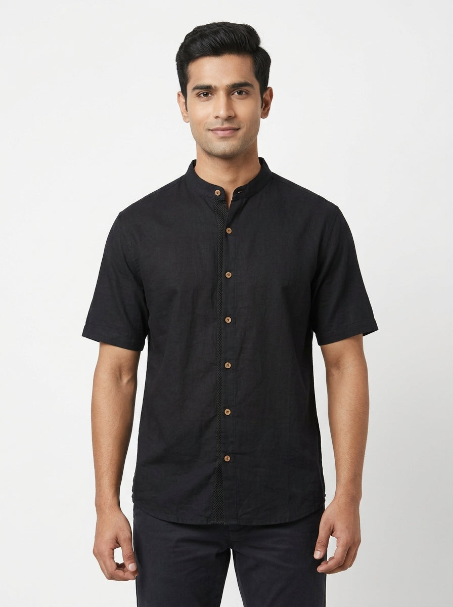SIMPLI KURTA Shirt Casual Black Cotton
