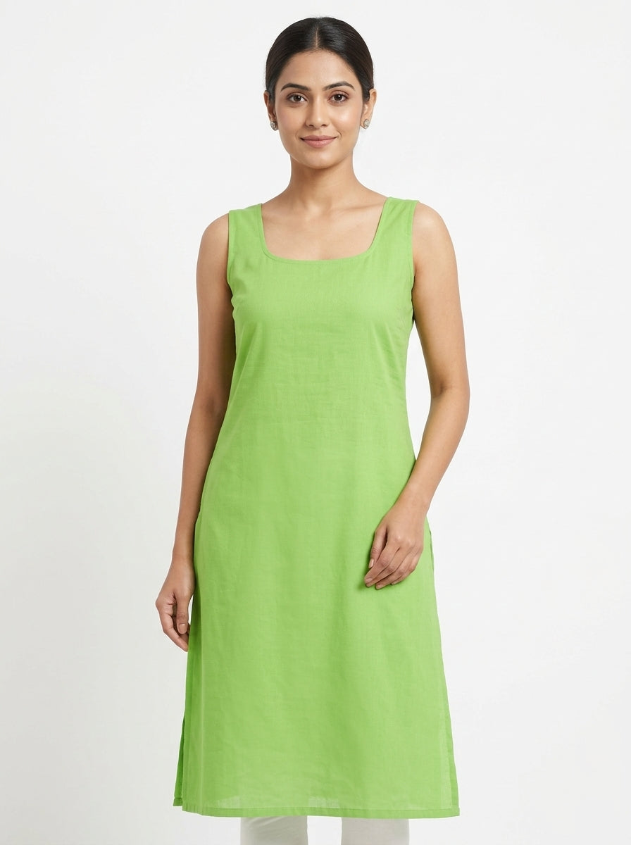 Kurti Casual Green Cotton