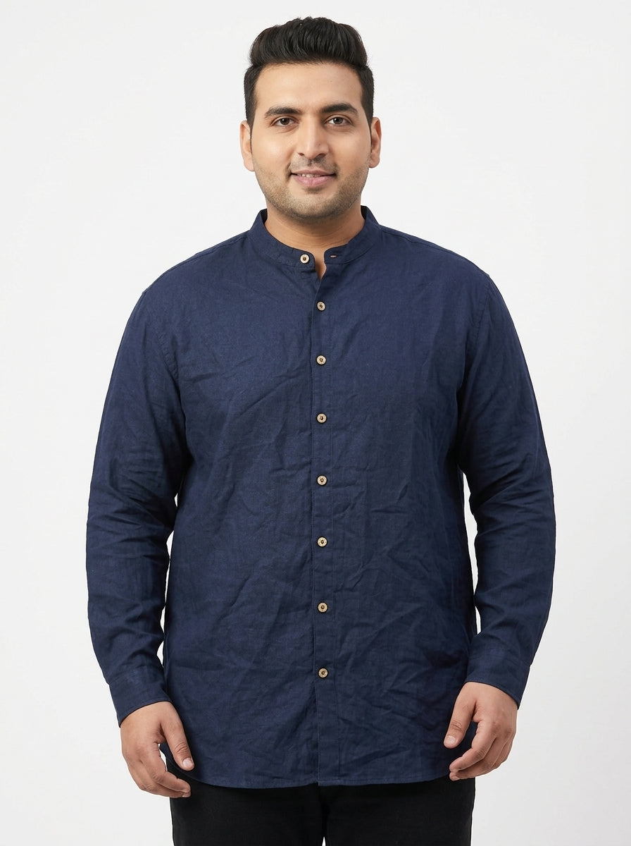 Kurta Casual Navy Cotton