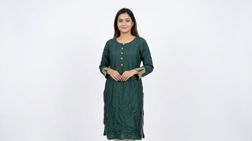 Dark Green Casual Top - Size L
