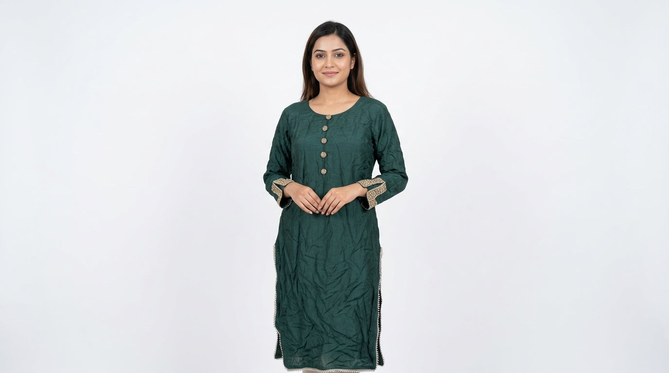 Dark Green Casual Top - Size L