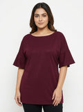 hér by INVICTUS Women's XL Burgundy Textured Top