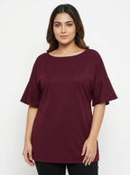 hér by INVICTUS Women's XL Burgundy Textured Top