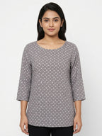 Here & Now Top Casual Grey Viscose