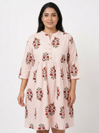 Pink Floral Print Relaxed Fit Kurti