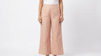 Peach Zig-Zag Print Casual Trousers