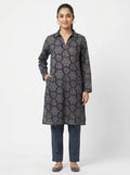 Navy Blue Ethnic Printed Kurti